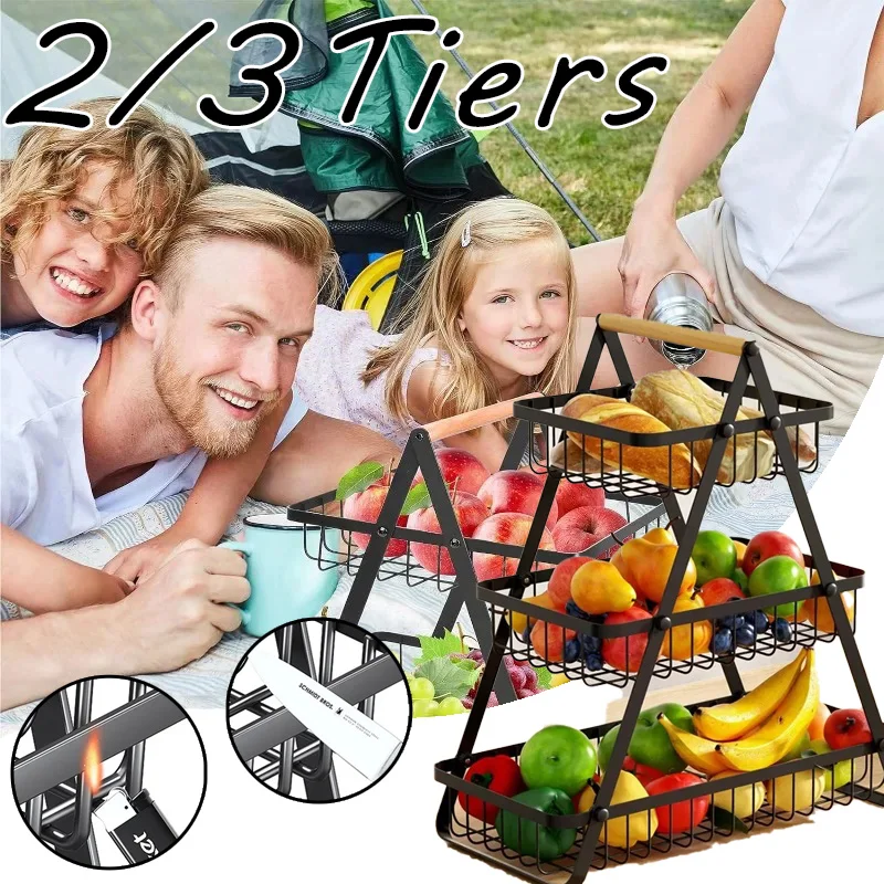 Compost Bin Countertop - 2/3 Tiers Countertop Fruit Basket,Portable Fruit
