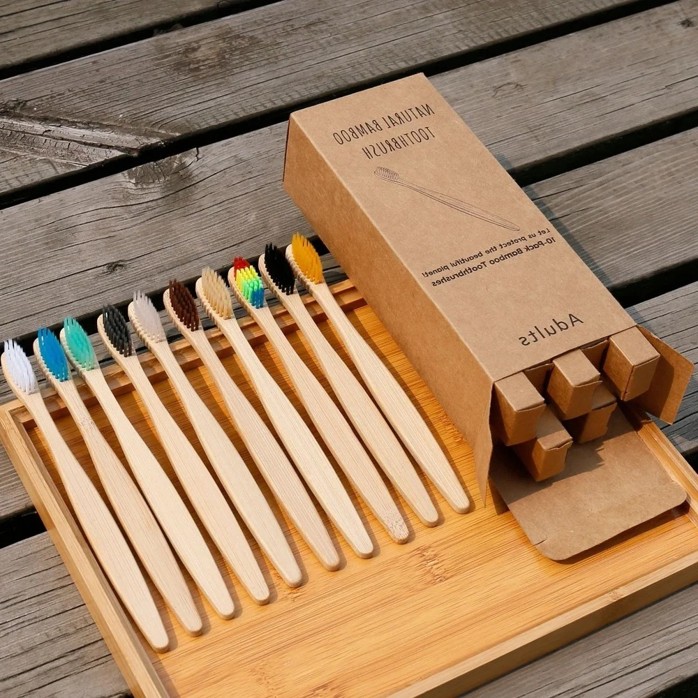 10PCS Colorful Natural Bamboo  - Bamboo Toothbrush Set incelemesi ve fiyatı