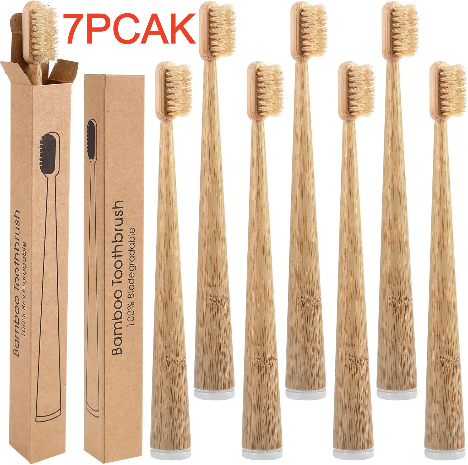 7 PACK Compostable & Biodegrad - Bamboo Toothbrush Set incelemesi ve fiyatı
