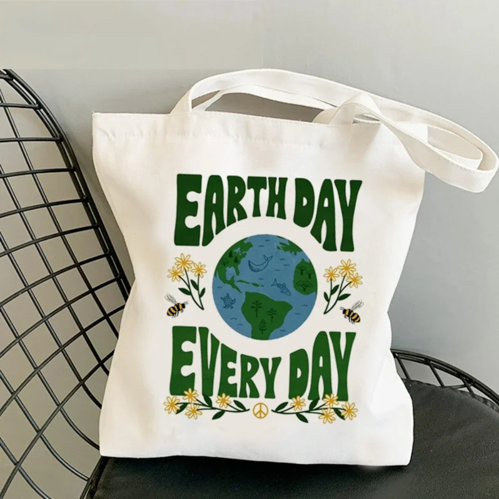 Retro Earth Day Canvas Tote Ba - Sustainable Living Day incelemesi ve fiyatı