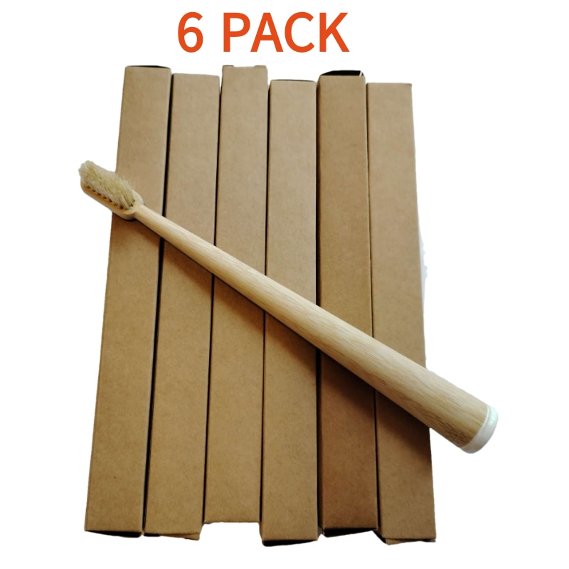 6 Pack Boar Bristle & Bamboo T - Bamboo Toothbrush Set incelemesi ve fiyatı
